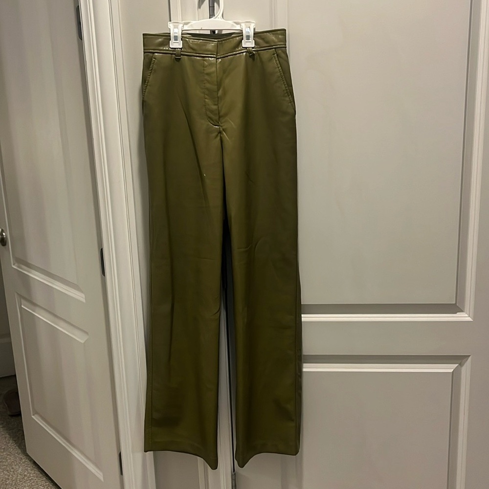 Green Babaton Leather Pants